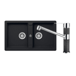 ABEY TN200TB TYPOS DOUBLE BOWL GRANITE SINK & 400456B KITCHEN MIXER SCHOCK ONYX