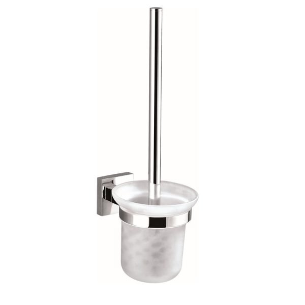 BADUNDKUCHE BK509 ECKIG GLASS TOILET BRUSH HOLDER CHROME