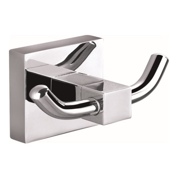 BADUNDKUCHE BK525 ECKIG DOUBLE ROBE HOOK CHROME