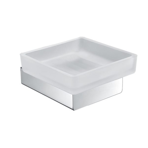 BADUNDKUCHE BK610-2 KOMPAKT ECKIG GLASS SOAP TRAY CHROME AND COLOURED