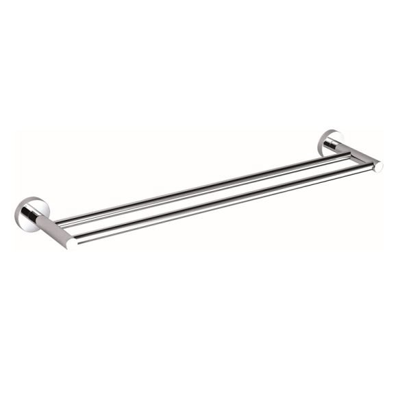 BADUNDKUCHE BK401-600 RUND DOUBLE TOWEL RAIL 600MM CHROME AND COLOURED
