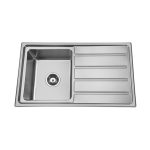 BADUNDKUCHE BK86 TRADITIONELL SQUARE SINGLE BOWL SINK WITH DRAINER STAINLESS STEEL