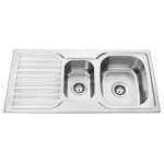 BADUNDKUCHE BK98.1 TRADITIONELL SQUARE ONE AND QUARTER BOWL KITCHEN SINK STAINLESS STEEL
