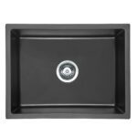 BADUNDKUCHE BKGS5945 ARCKO GRANITE UNDER/OVERMOUNT SINGLE BOWL GRANITE SINK MATTE BLACK