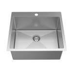 BADUNDKUCHE BKR54-5848 ARCKO LUX UNDER/ OVERMOUNT SINGLE BOWL SINK STAINLESS STEEL