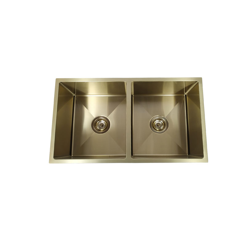 BADUNDKUCHE BKR76D ARCKO LUX UNDER/OVERMOUNT DOUBLE BOWL SINK CHROME AND COLOURED