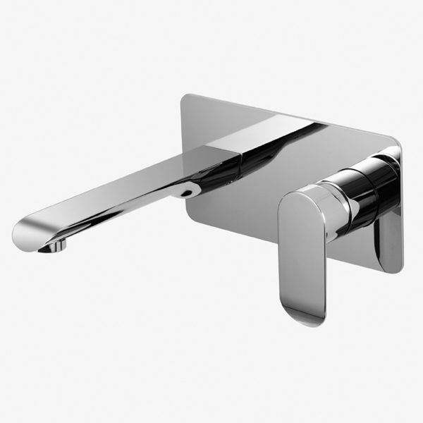 BADUNDKUCHE BKM706 OVAL WALL BASIN/BATH MIXER WITH SPOUT CHROME AND COLOURED
