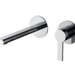 BADUNDKUCHE BKM806 IRIS WALL MOUNTED BATH/BASIN MIXER WITH SPOUT CHROME AND COLOURED