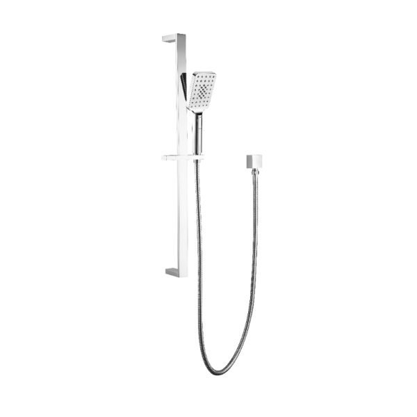 BADUNDKUCHE BKS104 HANDEL ECKIG MULTI-FUNCTION SQUARE SLIDING SHOWER ON RAIL CHROME AND COLOURED