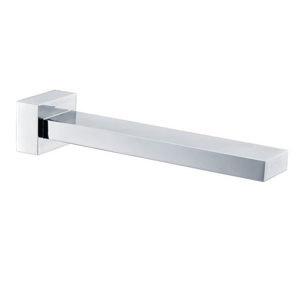 BADUNDKUCHE BKSP02 ECKIG SQUARE BATH SPOUT 180MM CHROME / MATTE BLACK