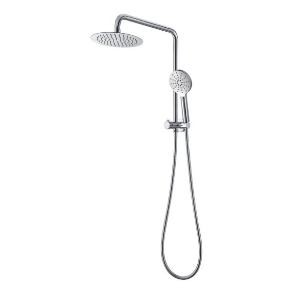 BADUNDKUCHE BKSR201H RUND MULTI-FUNCTION HAND SHOWER WITH OVERHEAD RAIN SHOWER CHROME / MATT BLACK