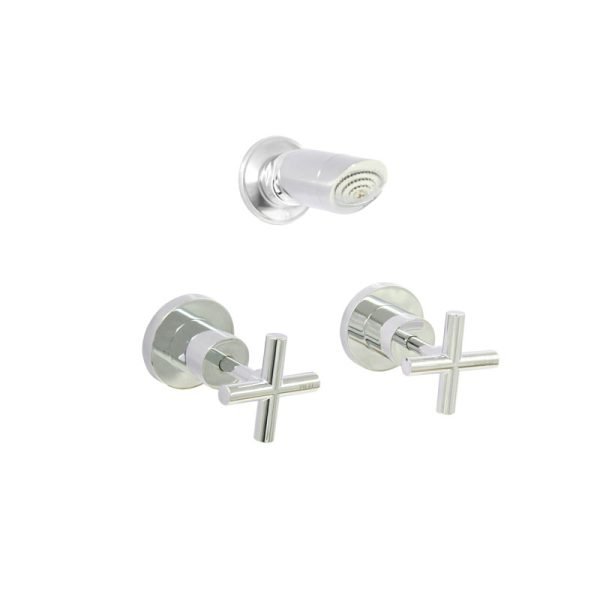 BADUNDKUCHE BKTT05 WÄHLEN 10 CROSS HANDLE SHOWER SET CHROME