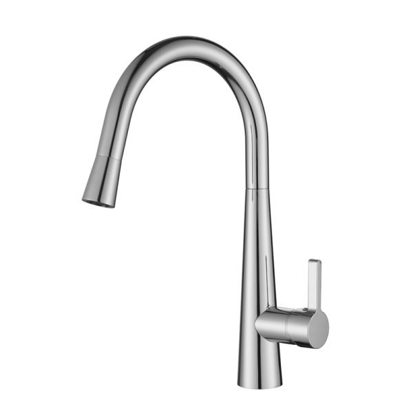 BADUNDKUCHE KM005 KÜCHENDESIGNER PULL OUT GOOSENECK KITCHEN MIXER CHROME AND COLOURED