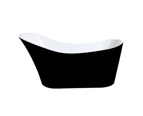 POSEIDON BEVEL BBT1700B FREE STANDING BATHTUB 1700*730*835MM GLOSS BLACK AND GLOSS WHITE