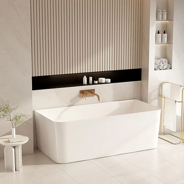 UNICASA BULLION BACK TO WALL ULTRA THIN BATH GLOSS WHITE