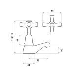 LINKWARE P357F EASY CLEAN PILLAR COCK SET CHROME