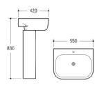 POSEIDON G-403 Gloss White Free Standing Basins 550*420*830mm