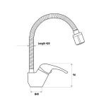 LINKWARE T813CS HELENA COBRA FLEX SINK MIXER CHROME