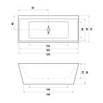 LINKWARE B7101 LAUREN 1700mm WALL EDGE BATHTUB ACRYLIC / CRYSTAL FINISH