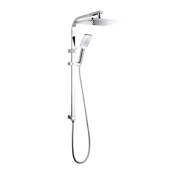 LINKWARE T9988 LIBERTY TWIN SHOWER WITH RAIL CHROME / MATTE BLACK