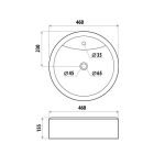 LINKWARE BSN136 LOUI ROUND BASIN WHITE / MATTE BLACK