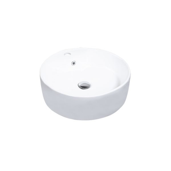 LINKWARE BSN136 LOUI ROUND BASIN WHITE / MATTE BLACK