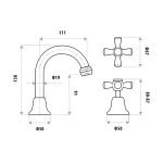 LINKWARE P250 MODE BASIN SET CHROME AND COLOURED