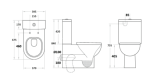 POSEIDON KDK014 Mercury BTW Toilet Suite (Gloss White)