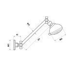 LINKWARE T381B UFO ALL DIRECTIONAL SHOWER ARM & HEAD CHROME