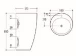 POSEIDON PF5551 Gloss White Free Standing Basins850*515*550mm Gloss white