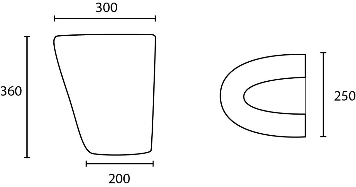 POSEIDON PW5542-P Gloss White Care Wash Basins 300*240*360 mm