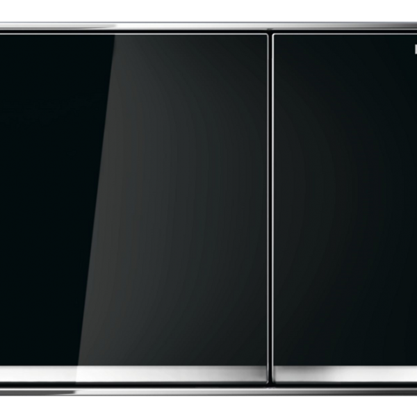 GEBERIT 115.640.SJ.1 SIGMA60 SQUARE DUAL FLUSH BUTTONS BLACK WITH CHROME TRIM