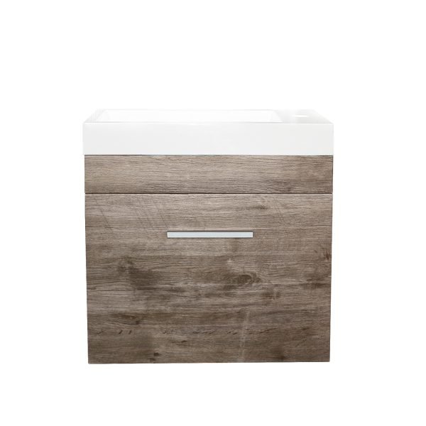 POSEIDON Q5025WO QUBIST MDF WALL HUNG VANITY 500*450*250MM CABINET ONLY WHITE OAK
