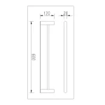 NORICO AR22 ESPERIA DOUBLE TOWEL RAIL 600MM CHROME AND COLOURED