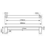 NORICO AR52-8 ESPERIA DOUBLE TOWEL RAIL 800MM CHROME AND COLOURED