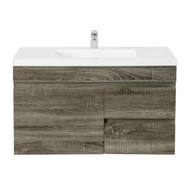 POSEIDON B94RW-DG BERGE MDF WALL HUNG VANITY RIGHT SIDE DRAWERS 890*500*450MM DARK GREY
