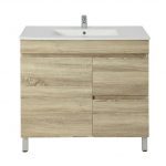 POSEIDON B94RL-WO BERGE MDF FLOOR STANDING VANITY RIGHT SIDE DRAWERS 890*830*450MM WHITE OAK