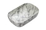 UNICASA CH-43-CAR CHUR COUNTER TOP ROUND EDGED SQUARE BASIN (CARRARA)