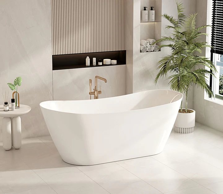 UNICASA DISNEY FREESTANDING ULTRA THIN BATH GLOSS WHITE