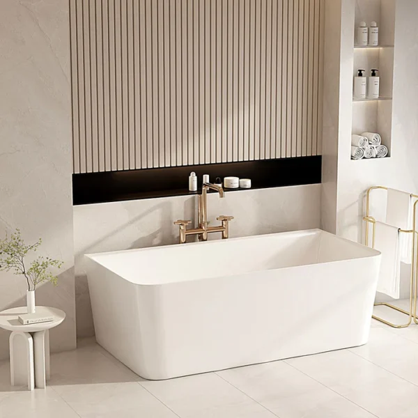 UNICASA FORTUNA BACK TO WALL ULTRA THIN BATH GLOSS WHITE