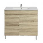 POSEIDON B74LL-WO BERGE MDF FLOOR STANDING VANITY LEFT SIDE DRAWERS 740*830*450MM WHITE OAK