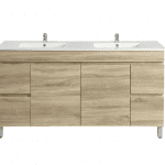 POSEIDON B154L-WO BERGE MDF FLOOR STANDING VANITY BOTH SIDE DRAWERS 1490*830*450MM WHITE OAK