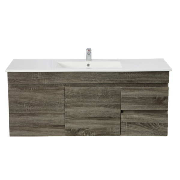 POSEIDON B124RW-DG BERGE MDF WALL HUNG VANITY RIGHT SIDE DRAWERS 1190*500*450MM DARK GREY