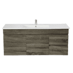 POSEIDON B124RW-DG BERGE MDF WALL HUNG VANITY RIGHT SIDE DRAWERS 1190*500*450MM DARK GREY