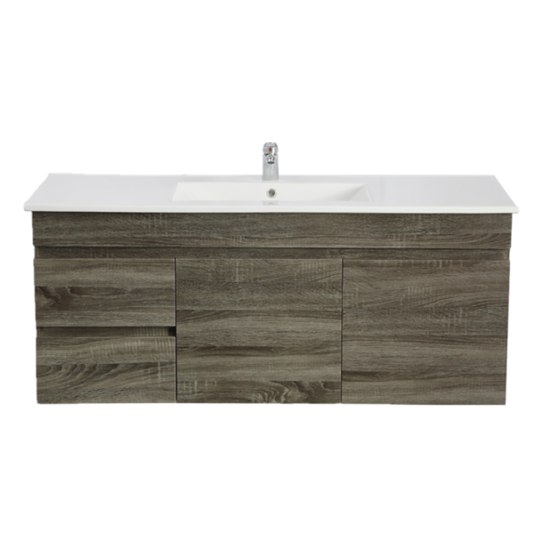 POSEIDON B124LW-DG BERGE MDF WALL HUNG VANITY LEFT SIDE DRAWERS 1190*500*450 DARK GREY