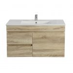 POSEIDON B73LW-WO BERGE SLIM MDF WALL HUNG VANITY LEFT SIDE DRAWERS 740*500*350 WHITE OAK