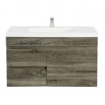 POSEIDON B73LW-DG BERGE SLIM MDF WALL HUNG VANITY LEFT SIDE DRAWERS 740*500*350 DARK GREY