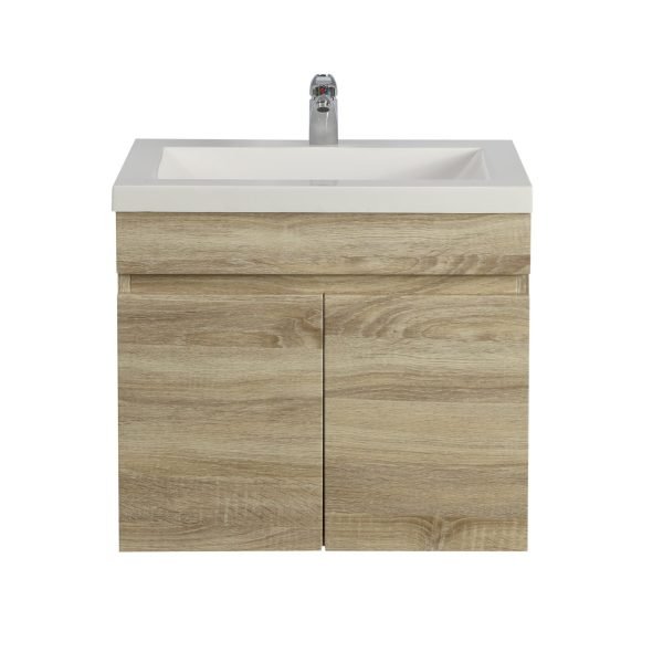 POSEIDON B64W-WO BERGE MDF WALL HUNG VANITY 590*500*450MM WHITE OAK