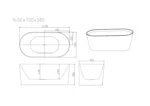 UNICASA ISEO FREESTANDING ULTRA SLIM BATH GLOSS WHITE