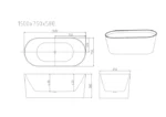 UNICASA ISEO FREESTANDING ULTRA SLIM BATH GLOSS WHITE
